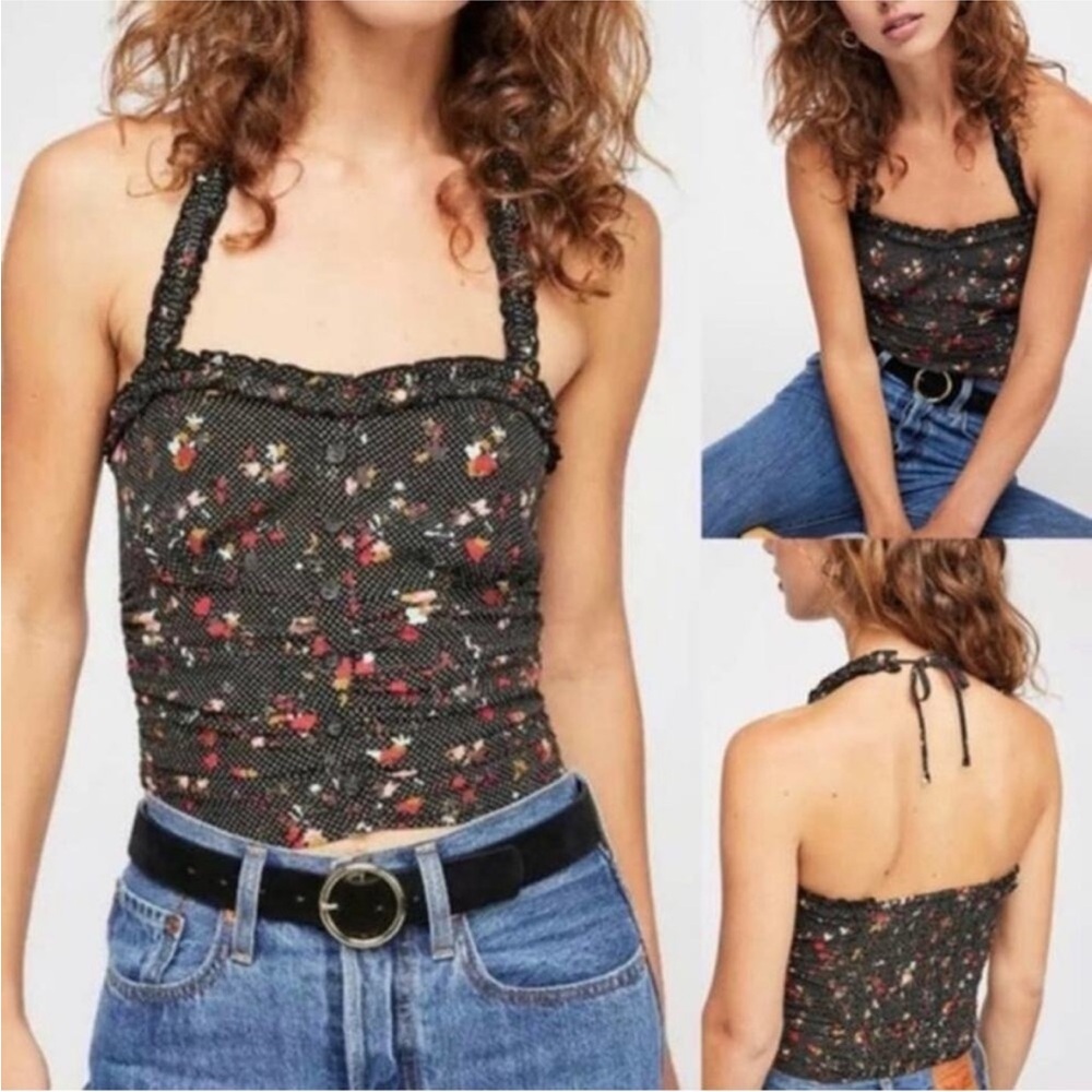 Free People Sun’s Out Halter Crop Top